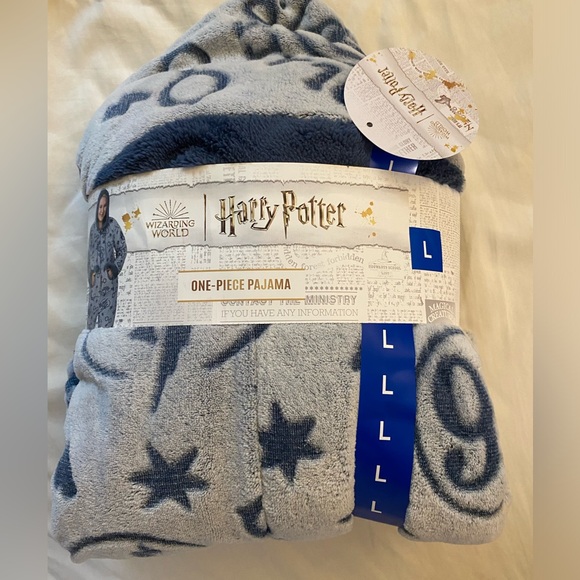 New! Harry Potter Plush Onesie Hooded Pajama Sleepwear- Large - Picture 3 of 7